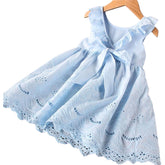 Rochita eleganta de vara, Evelyn, bumbac, broderie, bleu